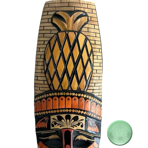 Handmade Colombian Indigenous Wooden Tribal Masks – Set of 2 – Folk Art Wall - Picture 11 of 11